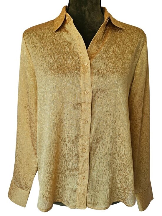 BB Dakota Tops - ✨Like New✨ BB Dakota/Steve Madden Button Down Shirt, Gold, Size S